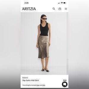 Babaton slip satin midi skirt, blue, size 4